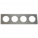 SCHNEIDER ELECTRIC - S520808J Odace Touch cover frame 4 gang  metal brushed aluminium & white border