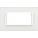 BTICINO - HA4804VBB Rectangular cover plate 4 modules - glass white 