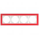 EFAPEL - FOUR GANG FRAME RED/ICE 90940 TVG LOGUS 90 Animato