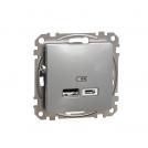 SCHNEIDER ELECTRIC - SDD113402 Sedna Design & Elements USB charging socket, A+C type, 2.4A, aluminium