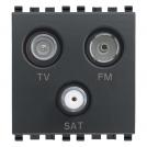 VIMAR - 20303 - TV-FM-SAT single-conn.3outs grey