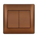 ELMARK - 11046 - TWO BUTTONS ONE WAY SWITCH COFFEE METALLIC