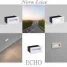 NOVA LUCE - Луна за стъпала и фасади  Д:10, Ш:6.5, В:5 см.   9030820   ECHO ⚡ LED 1W ⚡ 29Lm ⚡ 3000K ⚡ 220-240V ⚡ IP65 ✴ Пясъчно бял