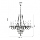 ACA LIGHTING - chendalier LILIUM BLK80048PCG 8 x E14 max. 40W (1)