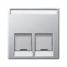 SCHNEIDER ELECTRIC -  MTN466560 Central plate 2-gang for Schneider Electric RJ45-Connector, aluminium, System M