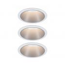 PAULMANN - Луни (3бр.) 93410 Cole Coin basic set IP44 round 88mm Coin⚡ 3x6W⚡ 3x470lm ⚡230V dimmable ⚡2700K✴Бял мат/Сребро 