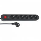 VITO - GROUPSOCKET UNICO-S6 1.5M 3G1.5 CABLE SWITCH SHUTTER SURGE BLACK 8008030