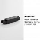 NOVA LUCE - Straight Connector to Connect Two Track Sections End to End  L:10, W:3.2 cm.   9193435  4-WIRES TRACK ✴ Black 
