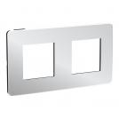 SCHNEIDER ELECTRIC - NU280456 cover frame - 2 gangs - 2 x 2 modules - light aluminium/ black coarse surface