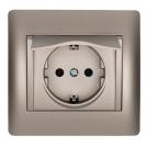 ELMARK - 11214C - GERMAN TYPE SOCKET WITH COVER GREY METALLIC RHYME