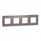 SCHNEIDER ELECTRIC - NU280816 cover frame - 4 gangs - 4 x 2 modules - chocolate/ white