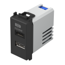 TEM - EM69SB Socket 2xUSB for charging type A+C Power Delivery 20W 1M, color Black matt, Modul