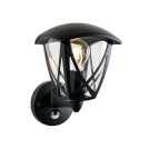 LUXERA - 39041 SPLIT 1xE27/40W, IP44, BLACK,WALL SENSOR
