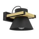 EGLO - wall light MACCLES E27 15W black/wood - 43958