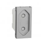 SCHNEIDER ELECTRIC - NU303130 Socket Outlet aluminium 2P 10A 250V New Unica connection with screws