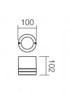 SMARTER - ceiling luminaire   FOCUS  9812  GU10, 1 x max. 28W, IP44 (1)