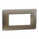SCHNEIDER ELECTRIC - NU270450М New Unica - cover frame - 1 gang - 4 module - bronze/ white mirror surface