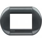 BTICINO - LNB4803AC Round cover plate 3 modules - dark steel 