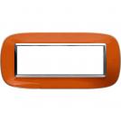 BTICINO - HB4806DR  Elliptical cover plate 6modules - orange liquid technopolymer