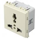 TEM - Контакт мулти стандарт 2P+E 13A 2M, цвят Крем гланц, Modul VM55IW