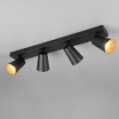 TRIO - Спот четворен, черен и златен ринг SHARP 817100432 4x GU10 10W черен (1)