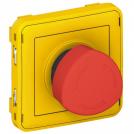 LEGRAND - Emergency stop button Plexo IP55 - stay-put 1/4 release- modular - grey/yellow  69549