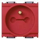 VIMAR - 16213.R - 2P+E French outlet +block-device red