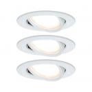PAULMANN - 93449  LED recessed light Nova Coin basic set pivoting round 84mm ✴<50°Coin ⚡3x6W⚡ 3x470lm~230V⚡2700K✴white matt