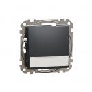 SCHNEIDER ELECTRIC - SDD114143L Sedna Design & Elements - 1pole push button blue indicator and label  - 10AX 12V without frame antracite