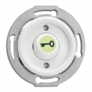 THPG - Rocker button door opener luminescent and symbol (key) 10A Ø 7,0 cm Duroplast white 100308