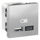 SCHNEIDER ELECTRIC - NU301830 USB Type A + Type C 5V 2.4A aluminium