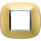 BTICINO - HB4802OSN Elliptical plate 2 modules - gold satin 