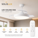 ACA LIGHTING - Вентилатор за таван с дистанционно 36W 3000K-6500K 2000Lm 3 прозрачни перки, бял FANKKWH10G (2)