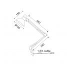 ACA LIGHTING -  SF606BS DESK LAMP E27 CLAMP SILVER PENNA  (1)