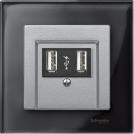 SCHNEIDER ELECTRIC - MTN297960 Лицев панел за USB алуминий System M (1)