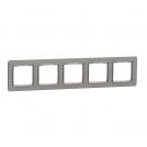 SCHNEIDER ELECTRIC - SDD370805 Sedna Elements - horizontal 5-gang frame - scrached aluminium