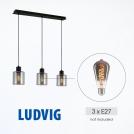 VIVALUX - VIV005295 Полилей LUDVIG ∙ SSP975-L3H ∙ 3хE27 ∙ метал+стъкло ∙ черен (1)
