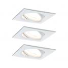 PAULMANN - 93454 LED recessed light Nova Coin basic set pivoting square 84x84mm 50° Coin✴3x6W⚡3x470lm⚡230V⚡2700K✴white matt