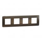 SCHNEIDER ELECTRIC - NU280853М cover frame - 4 gangs - 4 x 2 modules - dark aluminium/ black mirror surface