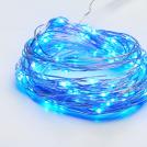 ACA LIGHTING - 100 LED LAMPS SERIES TIMER BLUE SILVER COPPER CABLE & BATTERY 3xAA IP44 10m+10cm X01100615