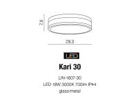 AZZARDO - LED Плафон  влагозащитен IP44 Kari 30 LIN-1607-30 / AZ2066 (2)