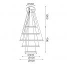 ACA LIGHTING - LED Пендел пет ринга Ø40 Ø60 Ø80 HARMONY LED 80W 6400Lm смяна на цветна температура 3000+4000+6000K черен HM23LEDP5BK (2)