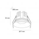 POLARIS LIGHTING - LED ЛУНА за вграждане SMOOT TRIAC DIM кръгла Ø77/H63mm 10W 3000K 810lm 24° бяла 1010Т (3)