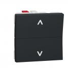 SCHNEIDER ELECTRIC - NU320754 New Unica - Roller blind push-button switch 6A screwless 2modules anthracite