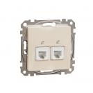 SCHNEIDER ELECTRIC - SDD112492 Sedna Design & Elements -  Dual Telephone outlet CAT 3 UTP, RJ11, beige