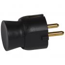 LEGRAND - 0 501 78 2P+E plug - 16 A - German standard - plastic side outlet - black - bulk