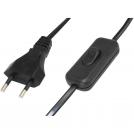 COmmel - Night light cable 2 meters black with 2.5A Commel switch 0113