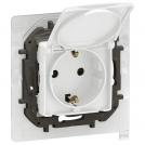 LEGRAND - Socket SCHUKO 16A with lid IP44 and child protection white Niloe New NP3128WH
