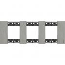 BTICINO - KA4802M3ZG 2+2+2  modules Living Now cover plate - steel