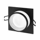 ULTRALUX - Low glare recessed decorative frame, square, GU10, stationary, black, IP20 FR4KGU10BL